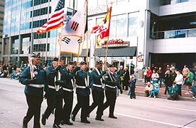 [photo, World War II veterans, St. Patrick's Day Parade, East Pratt St., Baltimore, Maryland]